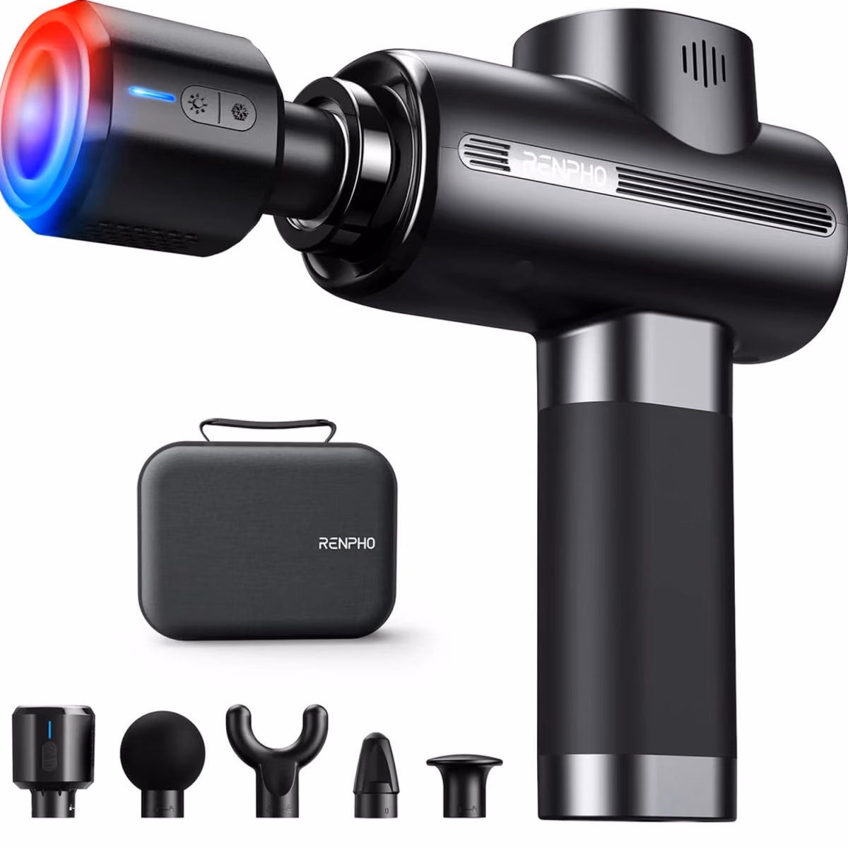 RENPHO Massage Gun with Heat and Cold Head and carry case. - RENPHO Massage Gun with Heat and Cold Head and carry case.