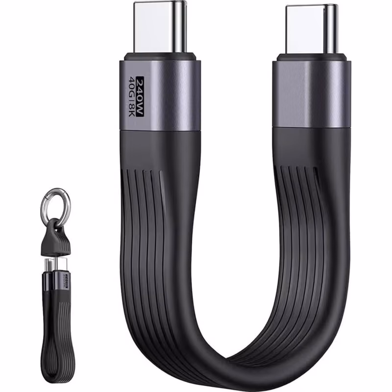 Blupebble PowerFlow USB-C to USB-C 240W PD3.1 8K Cable 0.13m