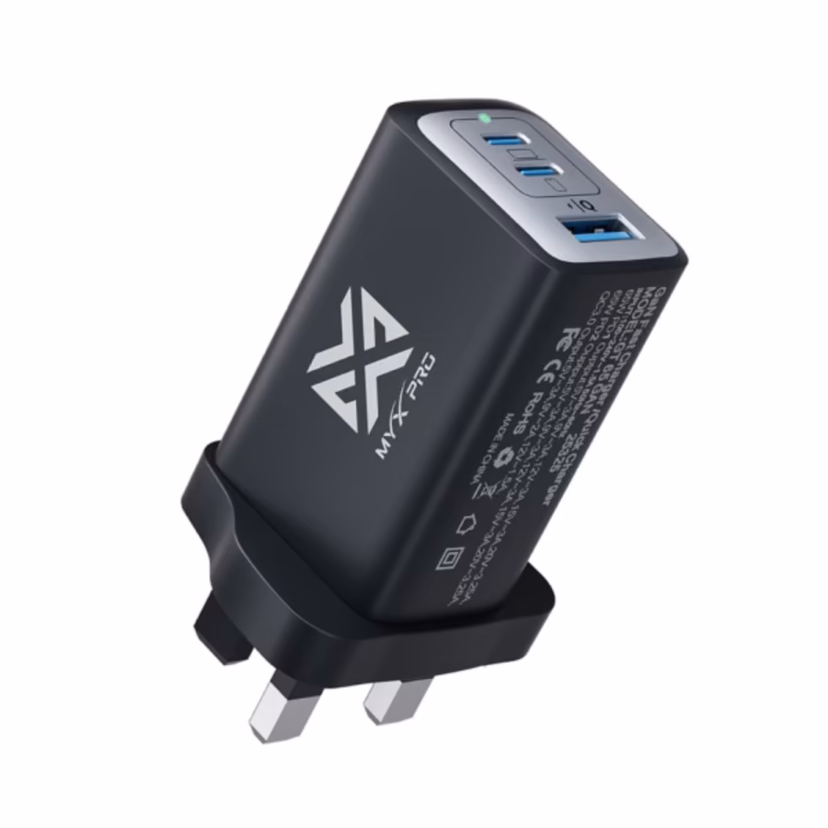 MYX PRO GANTRIO 65W 3IN1 FAST GAN CHARGER - MYX PRO GANTRIO 65W 3IN1 FAST GAN CHARGER