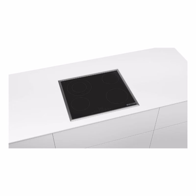 Sereis 6, Built-In Ceramic Hob 60cm, Touch Control, 4 Cooking Zone with stainless steel frame, 17 Power Levels, 1 expandable Zone, Made in Germany