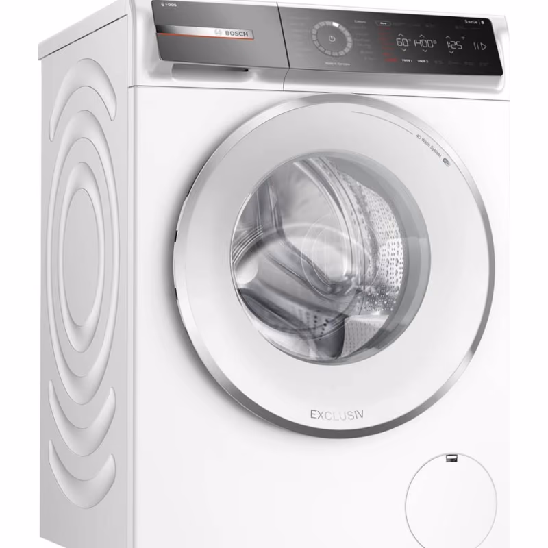 Series 8, Front Load Washer, 9KG 1400 RPM, White Color, Home Connect, 52DB, IDOS, Made in Germany