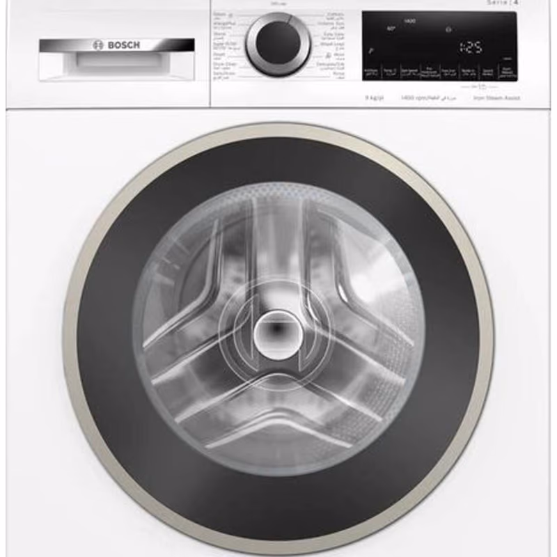 Series 4, Front Load Washer, 9KG 1400 RPM, White Color, 55DB, Made in Turkey