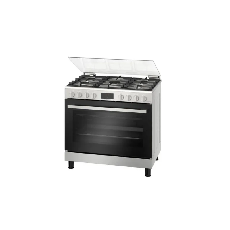 Series 6, Full Gas Cooker 90cm, Digital Timer, With Rotisserie, Stainless Steel, Made in Egypt