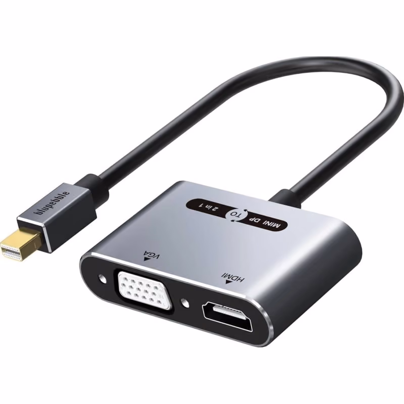 Blupebble 2 in1 Mini DP to HDMI & VGA Adapter