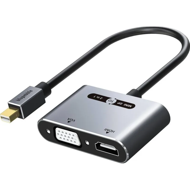 Blupebble 2 in1 Mini DP to HDMI & VGA Adapter