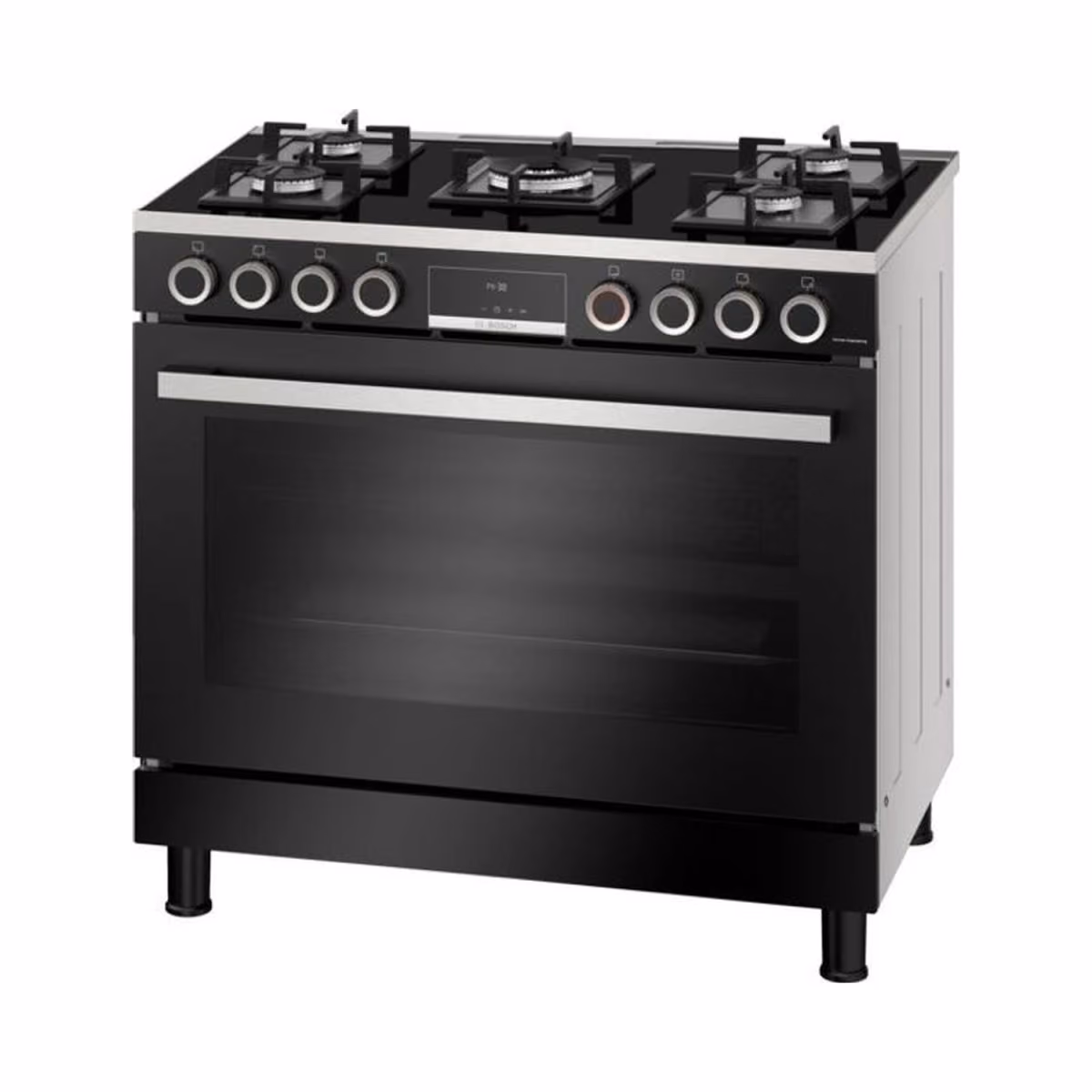 Series 8, Full Gas Hybrid Cooker 90cm, Digital Timer, Rotessirie, Black Glass, Made in Turkey - Series 8, Full Gas Hybrid Cooker 90cm, Digital Timer, Rotessirie, Black Glass, Made in Turkey