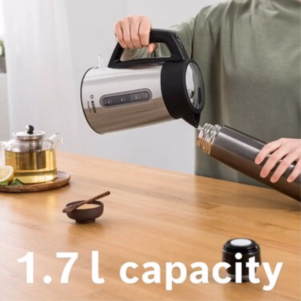 BOSCH Kettle, DesignLine, 1.7 l, Stainless Steel - BOSCH Kettle, DesignLine, 1.7 l, Stainless Steel