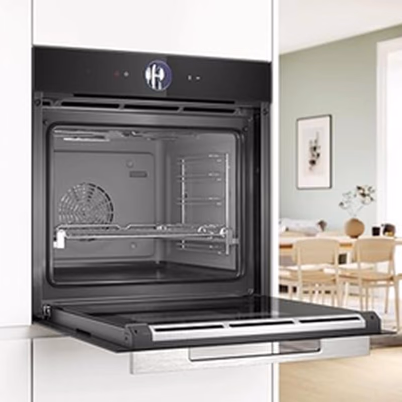 Series 8, Built-In Electric Oven 60cm, 14 Cooking Function, EcoClean Direct program+Hydrolytic, TFT touch display, Home Connect, Black Color