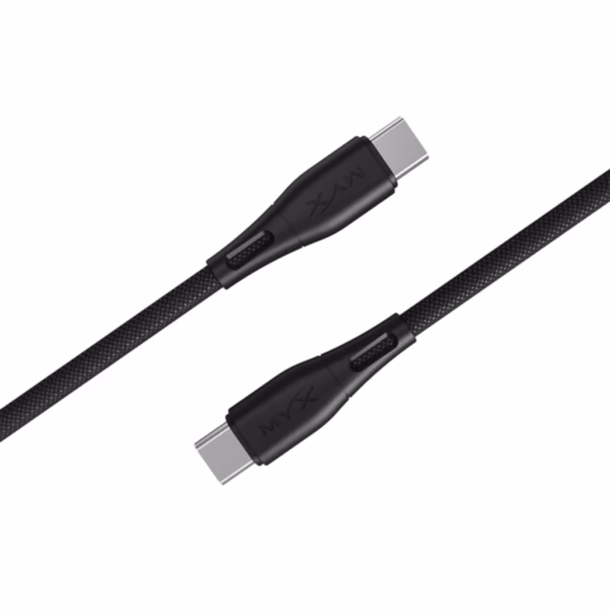 MYX TURBO CABLES 60W TYPE C- C 1.2M BRAIDED BLACK - MYX TURBO CABLES 60W TYPE C- C 1.2M BRAIDED BLACK