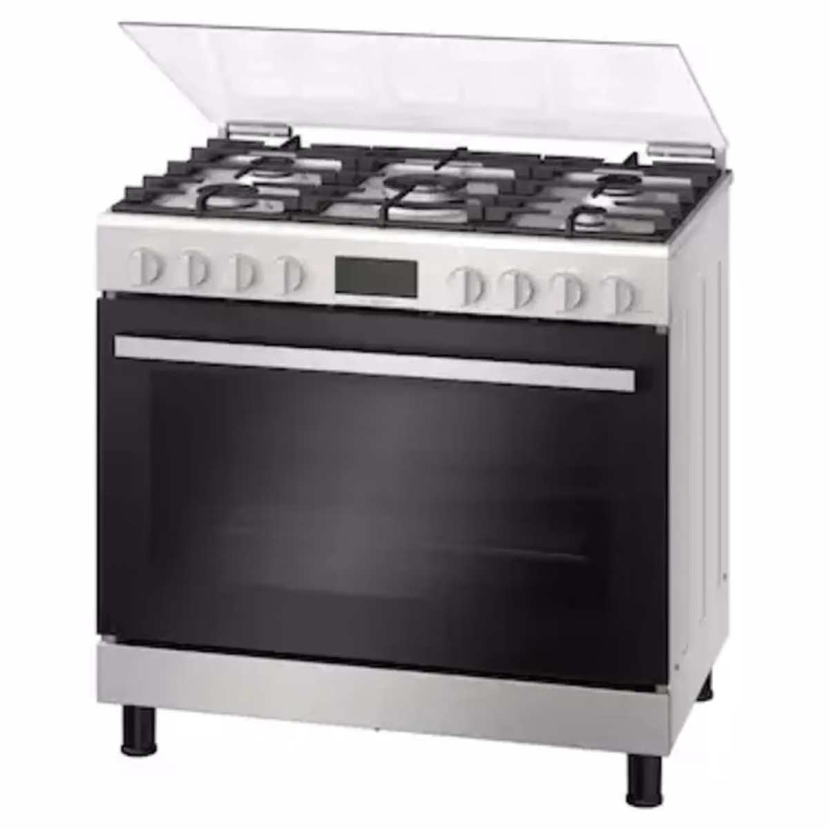 Series 6, Full Gas Hybrid Cooker 90cm, Digital Timer, Rotessirie, Stainless Steel, Made in Egypt - Series 6, Full Gas Hybrid Cooker 90cm, Digital Timer, Rotessirie, Stainless Steel, Made in Egypt