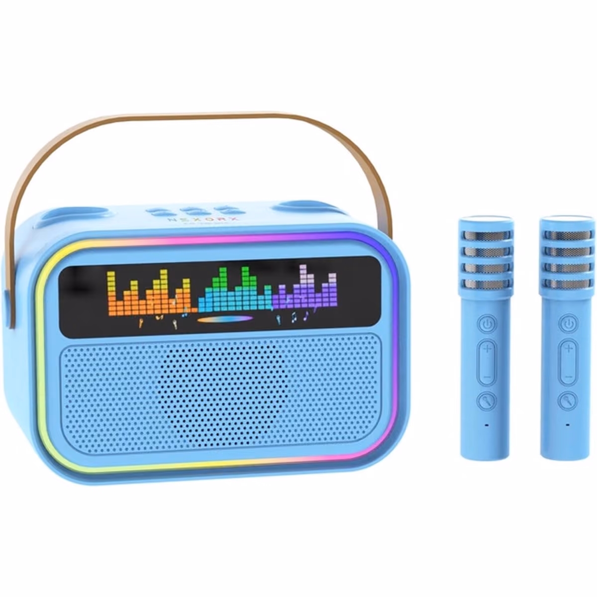 NEXORX KIDS KARAOKE SPEAKER WITH DUAL MICS BLUE - NEXORX KIDS KARAOKE SPEAKER WITH DUAL MICS BLUE