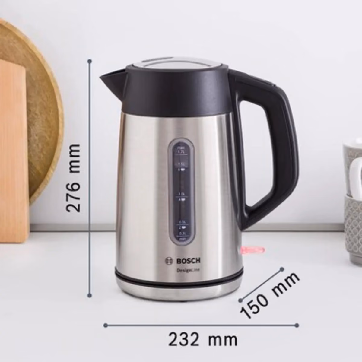 BOSCH Kettle, DesignLine, 1.7 l, Stainless Steel - BOSCH Kettle, DesignLine, 1.7 l, Stainless Steel