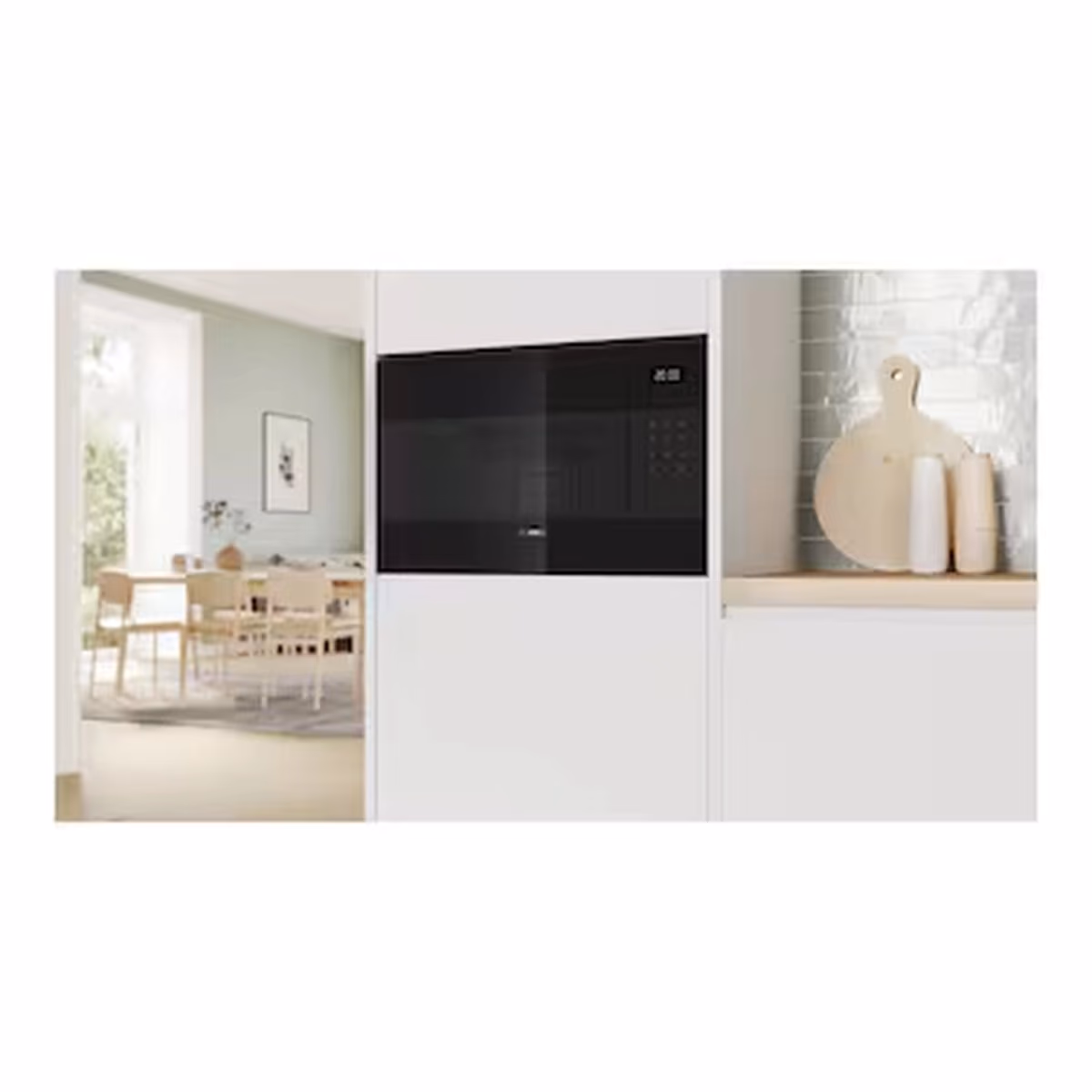 Series 6, Built-In Microwave 60cm with Grill, 5 Power Levels, Hydrolytic Cleaning, 8 Auto Programmes, Full Black, Made in China - Series 6, Built-In Microwave 60cm with Grill, 5 Power Levels, Hydrolytic Cleaning, 8 Auto Programmes, Full Black, Made in China