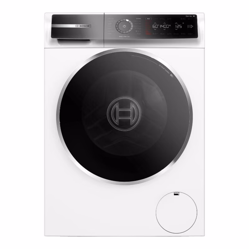 Series 8, Front Load Washer, 9KG 1400 RPM, White Color, Home Connect, 52DB, Made in Germany