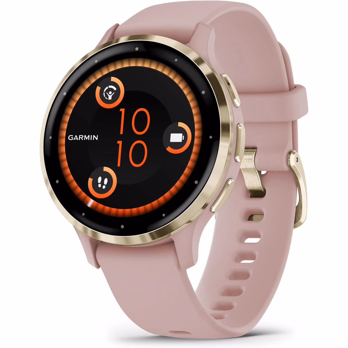 GARMIN VENU 3S SOFT GOLD STAINLESS STEEL BEZEL WITH DUST ROSE CASE AND SILICONE BAND - GARMIN VENU 3S SOFT GOLD STAINLESS STEEL BEZEL WITH DUST ROSE CASE AND SILICONE BAND